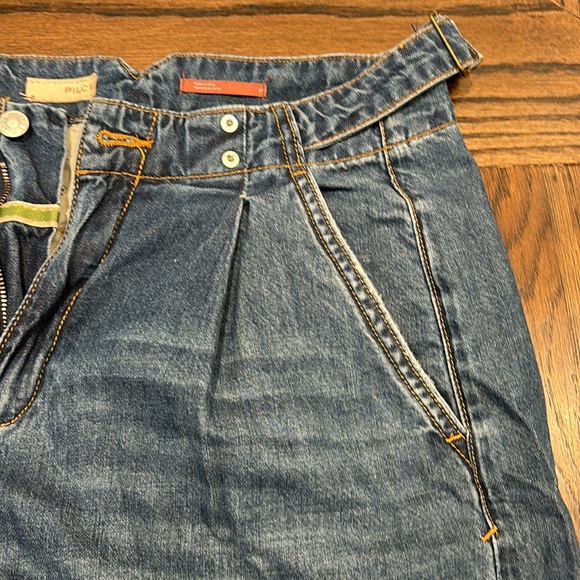 Anthropologie Pilcro high rise, pleated, wide-legged denim trousers, size 27 - Picture 2 of 7